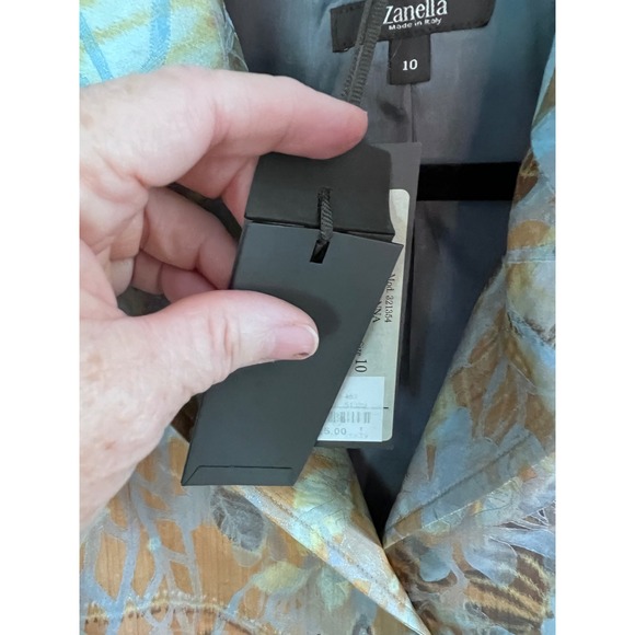 NWT Zanella Johanna Blazer Jacket 10 Yellow Green Floral Button Front Work Italy - Picture 7 of 12